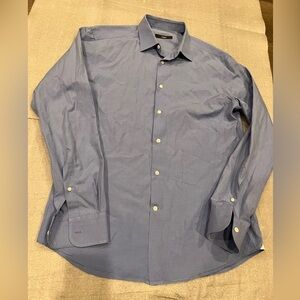 [42/16.5]Z Zegna Classic Blue Dress Shirt Cotton